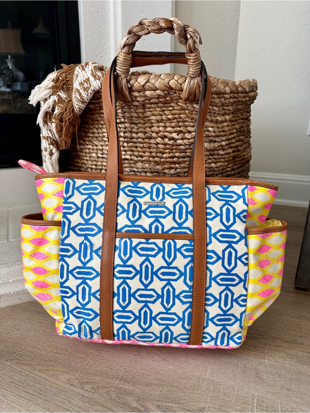 Rebecca Minkoff Neon Marissa Geo-Print Canvas Diaper Bag